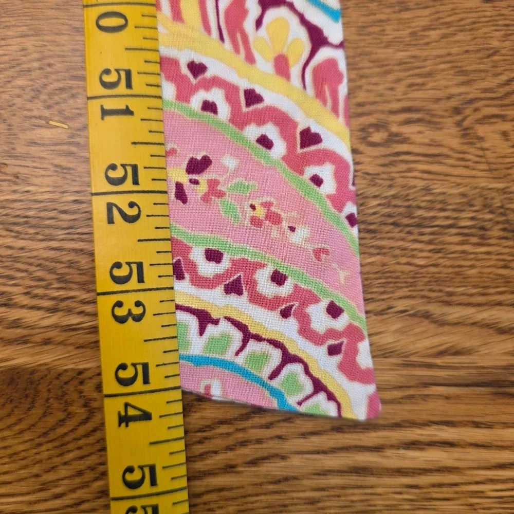 Vera Bradley Reversible Skinny Scarf Paisley Geometric Pink Green Blue 54 Inch